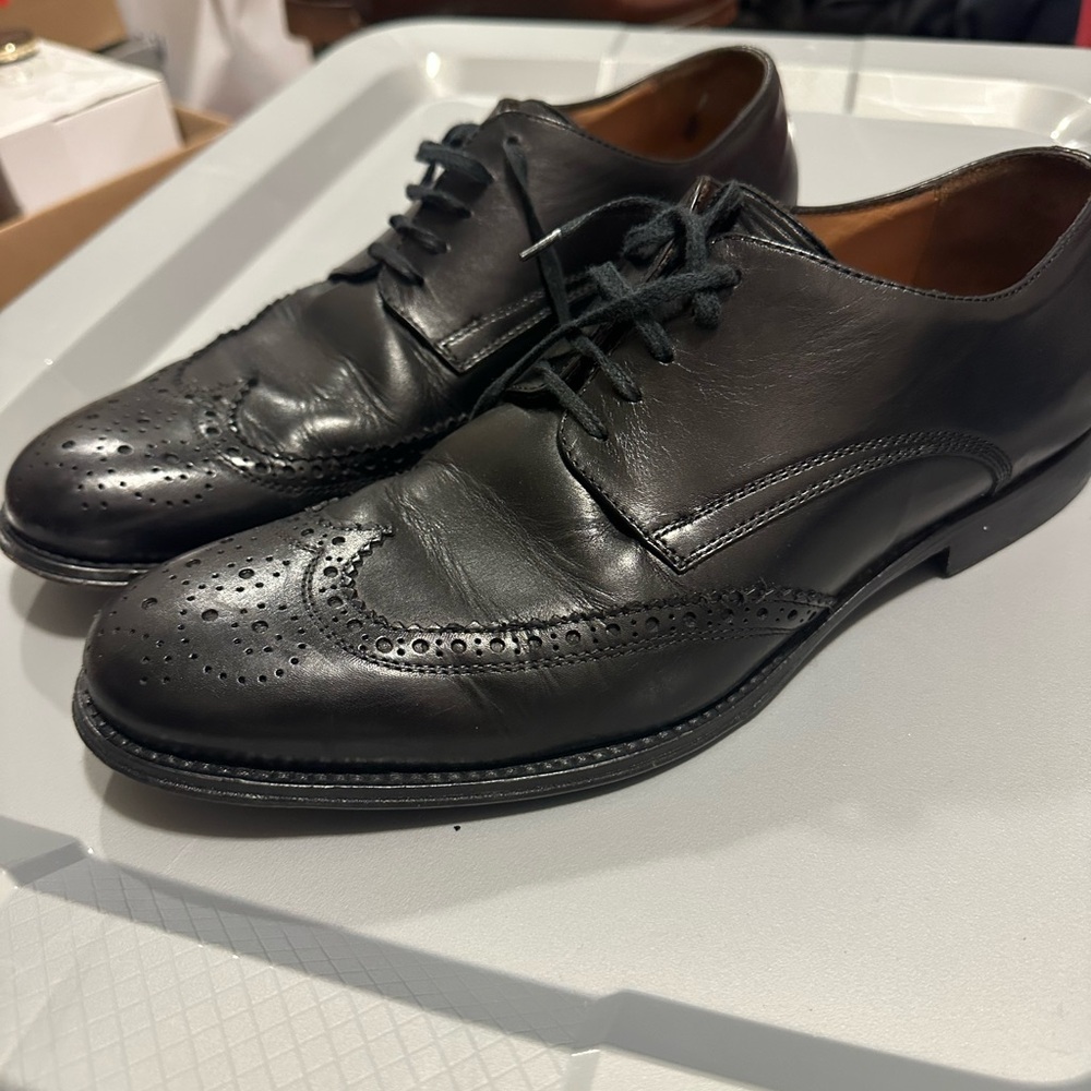 Johnston & Murphy Black Leather Oxfords
